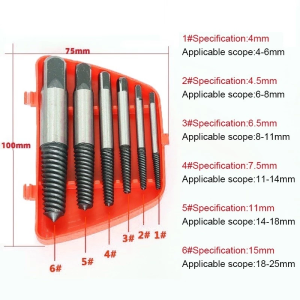5PCS Screw Extractor Broken Damaged Screwdriver Extractor Drill Bit Set Carbon Steel Double Side Screw Pull Center Drill