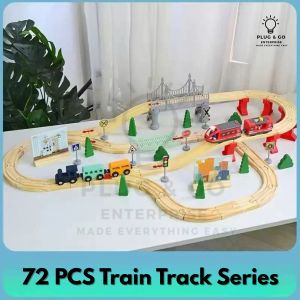 Toy Train Track Set Railway with Bridge & Accessories for Kids (3 Variations) –Perfect Gift for Boys and Girls