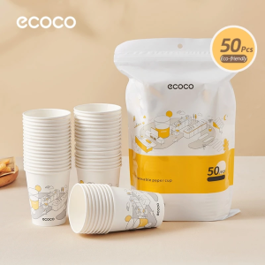 Ecoco Paper Cup Holder Dispenser Wall-Mounted Disposable Cup Holder Organizer Space-Saving 3Colors