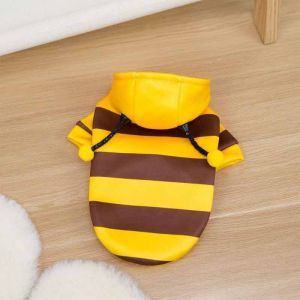 Scten เสื้อสัตว์เลี้ยง เสื้อฮู้ดสัตว์เลี้ยง Bee-themed น่ารัก ใส่สบาย ให้อบอุ่น เหมาะสําหรับแมวและสุนัข S/M/L/XL