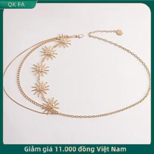 QK FA ✨ Đa lớp Punk Gothic mặt trăng mặt trời eo chuỗi kim loại thắt lưng cho phụ nữ ăn mặc đồ trang sức eo chuỗi eo thắt lưng