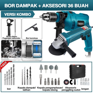 (แพ็คคู่) REAIM เครื่องเจียร์ หินเจียร์ ลูกหมู 4 นิ้ว 1050W + สว่านไฟฟ้า16RE 5 หุน1350W แถมฟรี!! ดอกสว่าน ดอกเจียร