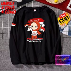 BD Atasan Kaos HUT Jilbab Bdr RI 80 1945 Kemerdekaan RI 2025 Kaos Merah Putih 17 Agustus Kaos Pria Kaos Wanita Katun Combed