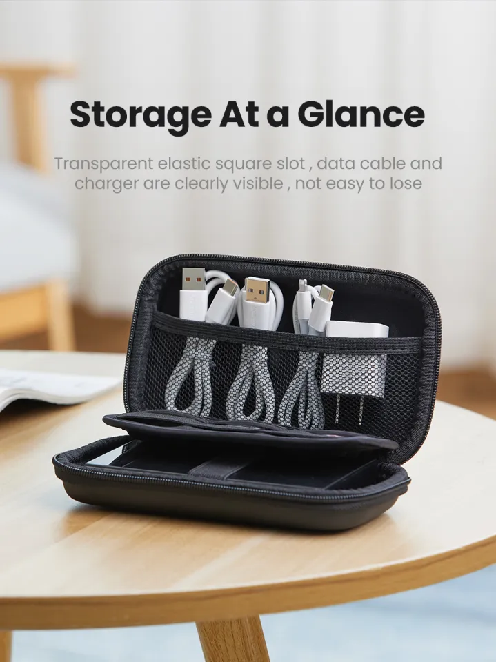 UGREEN External Storage Hard Case HDD SSD Bag for power bank Seagate  Samsung WD Hard Drive USB Cable Charger Case -Large Size