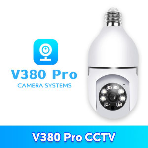 【Lifetime warranty】V380 pro Q16S HD 1080P rotatable 360 automatic tracking smart CCTV Bulb Camera indoor and outdoor waterproof night vision 2 way audio wireless wifi connection mobile phone remote surveillance camera bulb Motion Track Alarm LED Rotate