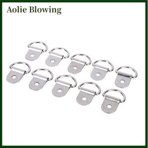 Aolie 10pcs Stainless Steel D Shape Pull Hook Tie Down Anchors Ring Iron Cargo Tie Down Ring For Trailers RV Boats Accessories