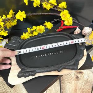 Chảo Gang ĐẦU BÒ bò né CHỐNG DÍNH chảo Gang đen BÒ BÍT TẾT NẶNG 850G - KÈM ĐẾ GỖ nhiều size - Chuyên nghiệp cho quán ăn  đồ dùng nhà bếp tiện ích. HÀNG VIỆT NAM CHẤT LƯỢNG CAO
