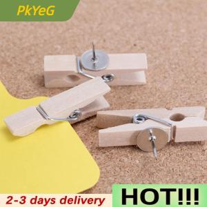 PkYeG 20Pcs Box Office & School Stationery Pins Durable Wooden Clip Push Pins Decorative Binder Thumb Tacks For Cork Blackboard