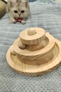 Local Stock Pet Cat Kitten Wooden Toy with Balls - Two Layers