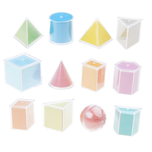 Removable Block Toy Clear Colorful Geometric Shapes Interactive Learning Cubes Kids Educational Toy Math Teaching Tool