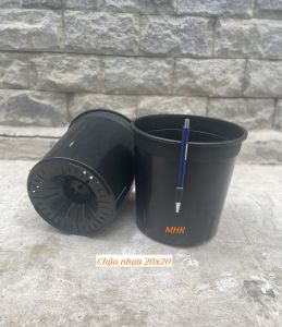 Chậu Nhựa Cứng 20x20 (Cm) mẫu hiện đại có khe thoát phù hợp trồng rau củ kiểng lá hoa hồng !