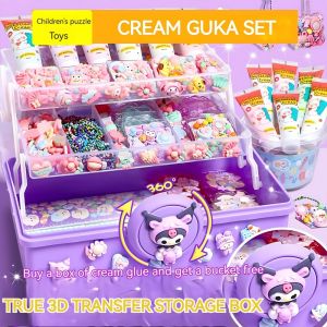 DIY Cream Glue Set Cream Guka Guka Set Sticker Guka Kuka Sticker Kuromi Childrens Puzzle Gift Girl Toy DIY Guka Plate Decal