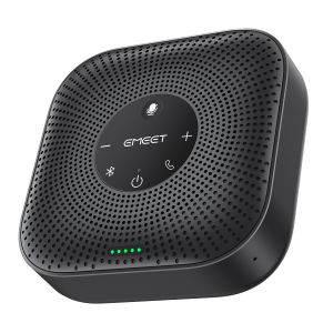 EMEET M0 Plus Wireless Conference Speakerphone with VoiceIA 4.2 AI Algorithm 4-Mic Array 360° HD Pickup Daisy-Chain USB-C & Bluetooth 5.0 Universal Compatibility for Home Office & Video Meetings
