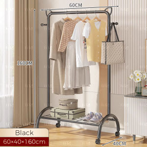 Strong Steel Clothes Rack/Floor Standing Indoor Home Clothes Drying/Balcony Storage Rack With Wheel