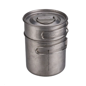 Stainless Steels Outdoor Camping Pan Cookware Set Picnics Pot with Folding Handle Portable Cooking Pot Easy to Use