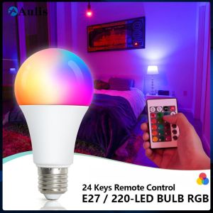 5W 10W 12W 15W RGBW Color Changing Light Bulb LED Light Bulb Colorful Bulb Lamp with Remote Control E27 16 Color Choices 220V Multicolor Dimmable Flood Light Bulb for Party Bedroom Home Atmosphere Decorative Aulis