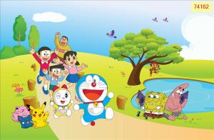 Tranh decal dán tường Doraemon Nobita dán phòng bé trai bé gái (Keo sẵn bóc dán)