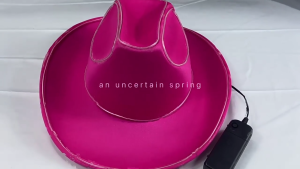 Light Up Cowboy Hat Western Wide Brim Party Hat Women LED Cowgirl Hat Bachelorette Party Costume Fedoras Head Accessory