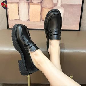 Katerina Fashion #K-115 Womens Loafers Casual Student Shoes Thick Heel