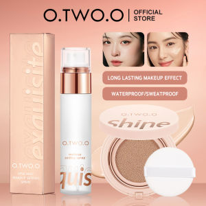 O.TWO.O 2PCS Makeup Set (Air Cushion BB Cream + Makeup Spay) Natural Long-Lasting Waterproof For Women Makeup [On Sale]