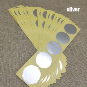 100Pc 45MM Round Gear Foil Seal Sticker Silver/Gold Label Embosser Seal Stamp Adhesive Labels