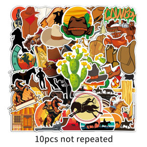 50PCS Western Cowboy Sticker Personalized Trendy Graffiti Cartoon Waterproof PVC Sticker