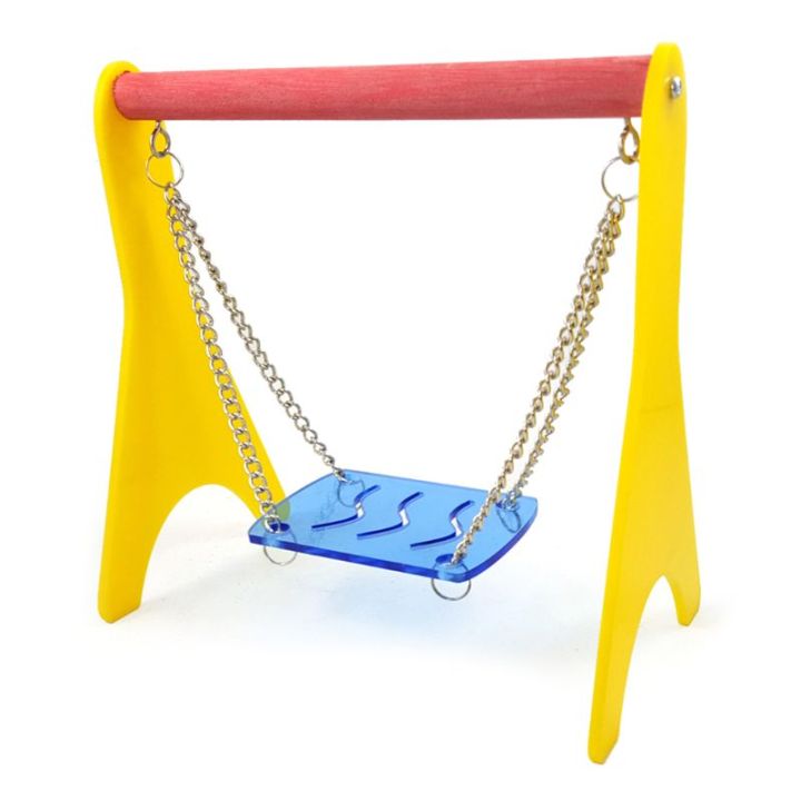 Large Chicken Swing Toy Wooden Chick Perch Stand Toy Hangable Coop