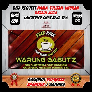 Spanduk Banner Warung Kopi Gabut Kekinian Banner Warkop Gabut Custom Keren Design Baru