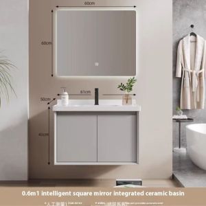 Oak Bathroom Cabinet Ceramic Integrated Bathroom Sink Toilet Cabinet Inligent And Simple