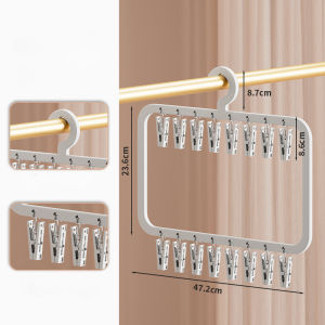 【luckbears】[กรุงเทพ พร้อมส่ง] ไม้แขวนแบบหนีบ 1/2 ชั้น ถุงเท้ากางเกงใน ตากชุดชั้นใน