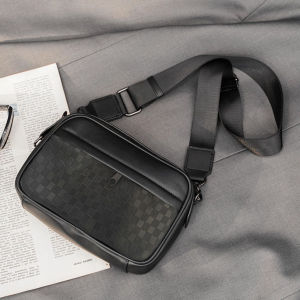 [hỏa tốc]Túi đeo chéo Nam nữ đen ngang khắc Laser caro nỗi bật DF12 {VIDEO THẬT}