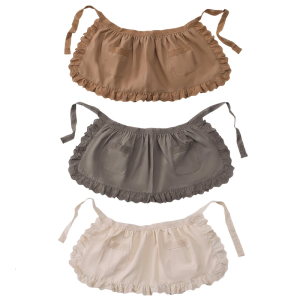 Child Waist Apron with 2 Pocket Children Kitchen Apron Adjustable Waistband for Kitchen Cooking Baking and Painting