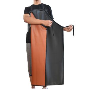 ผ้ากันเปื้อน PVC กันน้ำสำหรับผู้ชายและผู้หญิง สีดำ สีส้ม ผ้ากันเปื้อนพลาสติก PU สำหรับอุตสาหกรรม