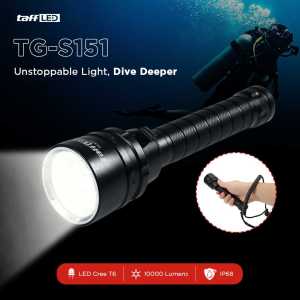 COD Senter Selam Anti Air Tahan 20 Jam LED Scuba Dive IP68 T6 + Baterai Cas 6000mAh 2 PCS TG-S151