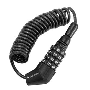 WEST BIKING Bicycle Lock Anti-theft Bike Password Lock Cable Helmet Lock Chain Backpack Cycling Lock Bike Accessories