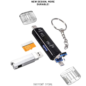 5 in 1 3.0 Type C Micro USB SD TF Card Reader OTG Adapter With Keychain
