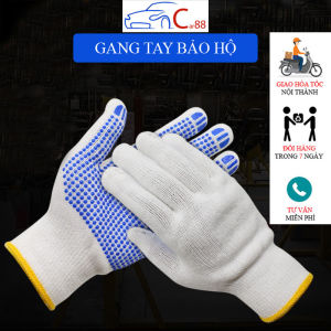 (18) Găng Tay Bảo Hộ Lao Động Phủ Hạt Chống Trơn Trượt Co Giãn Tốt