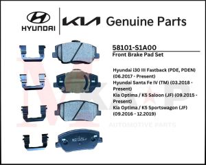 [ORIGINAL] Front Brake Pad Set Fits HYUNDAI i30 / Santa Fe & KIA Optima K5 (58101-S1A00)