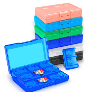 BLUEKAKA Game Card Storage Holder Case for Nintend Switch and lite 24 Cartridge Slots Game Card Storage Box for Micro SD Memory Cards