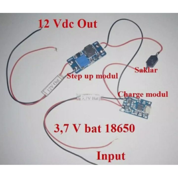 Modul charger dan step up 3.7 to 12 v | Lazada Indonesia