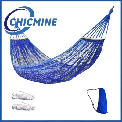 Chicmine Heavy-duty Double Load Hammock with Breathable Ice Mesh 200kg Capacity Reinforced Traction Rope Anti-rollover Outdoor Camping Garden Swing for Asia