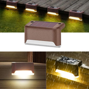 Outdoor Lighting Warm White Garden Landscape Step Deck Lights LED Solar Lamp Balcony Fence Lights Outdoor Waterproof Patio Stair Wall Lighting