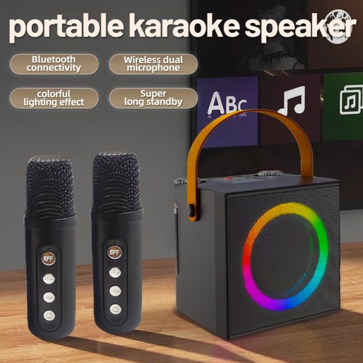 Bluetooth Dual Microphone Karaoke Speaker 3D with Dual Wireless ...