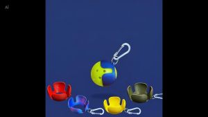 PixelBlock3D Pickleball Ball Holder Keychain Carabiner Sturdy Clip Keychain Ball