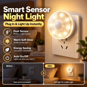 Smart Sensor Motion Activated LED Night Light Energy Saving Intelligent Night Lamp Soft Lighting For Bedroom Closet Stylish Home Decor