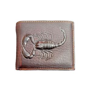 Dompet Kulit Sapi 100% Dompet Lipat Koin Dompet Pria Logo Embos Kulit Premium