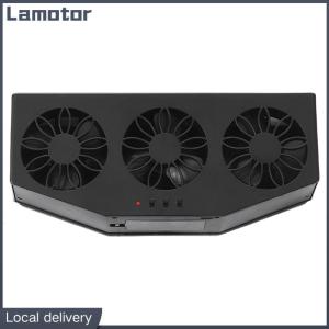 COD [Free Shipping] Solar Car Exhaust Fan Eliminate Peculiar Smell Car Radiator Cooling Fan USB Powered Car Window Air Vent Fan for Vehicles