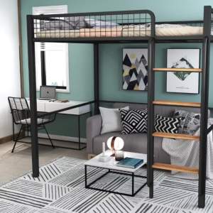 Nordic wrought iron bed bunk bed elevated bed small-sized apartment space saving tower bed simple modern iron frame bed high-low bed