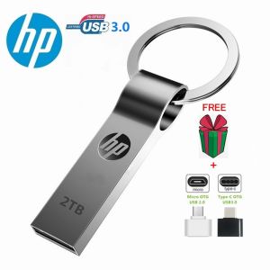 ♥100%Original Product+FREE Shipping+COD♥ [ New ] HP 2TB Flash Drive Silver Metal USB3.0 Pen drive+Free OTG Adapter usb drive