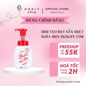 Sữa rửa mặt tạo bọt sẵn sạch sâu ngăn ngừa mụn Skinlife Cow Facial Wash Pump 160ml Nhật